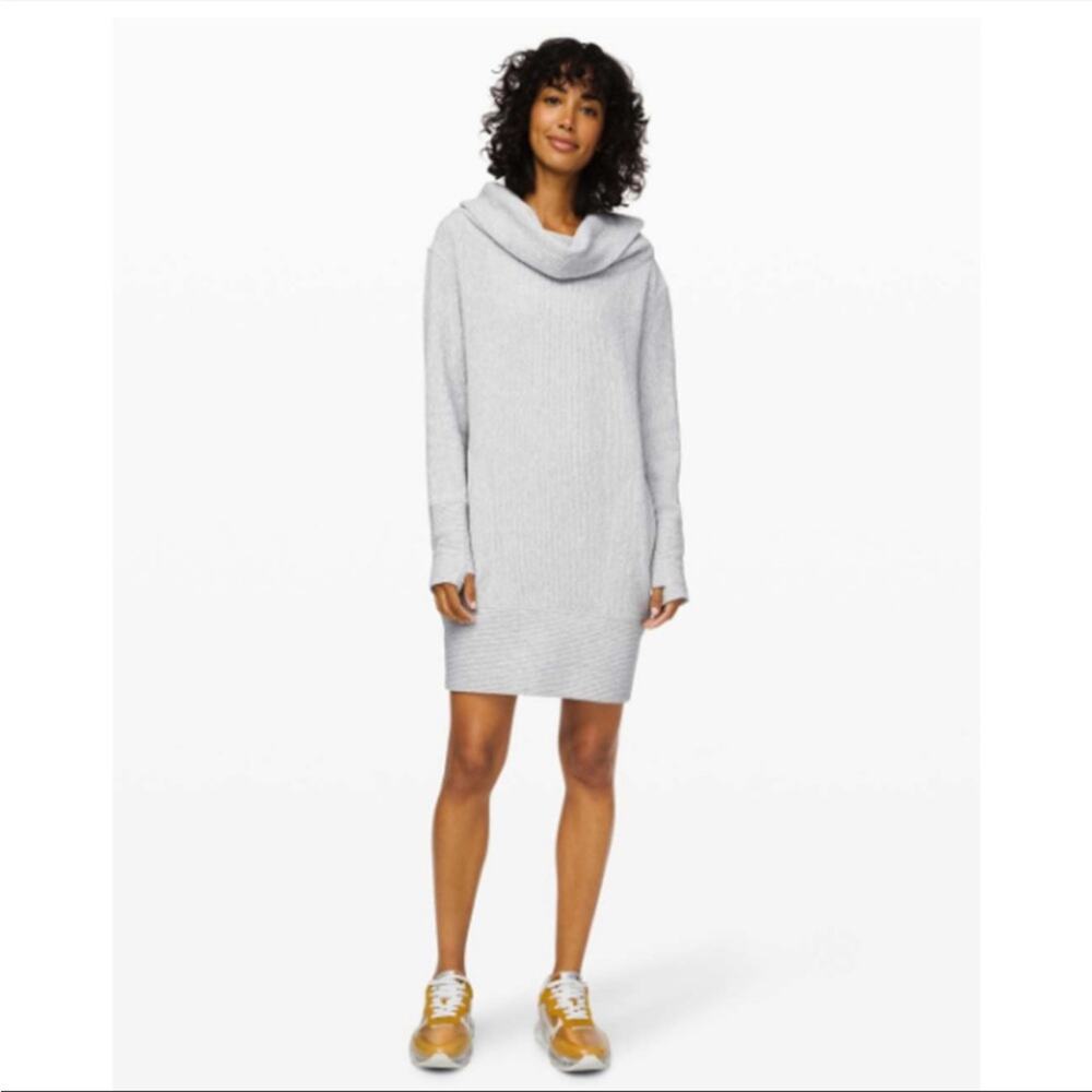LULULEMON Along the Way Sweater Dress Gray XS 0/2